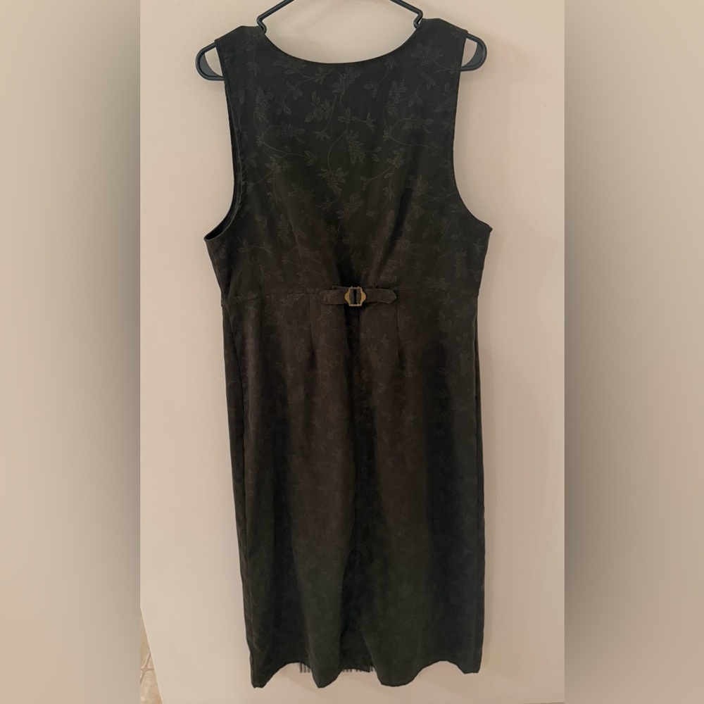 Christopher & Banks 90s Dark Brown Sleeveless Midi Dress - Picture 2 of 4